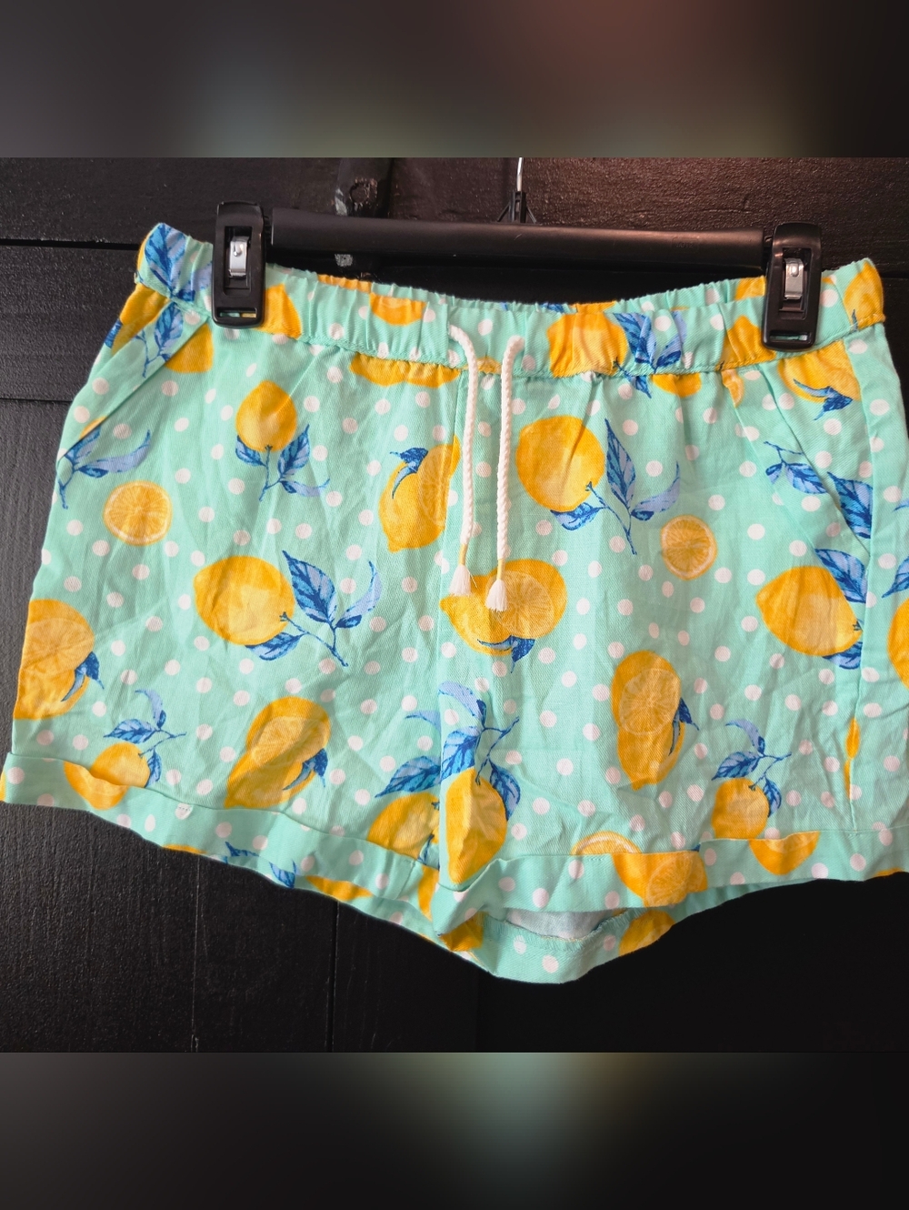 Girls Wonder Nation Mint Green Lemon Print Shorts